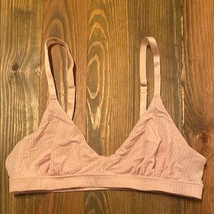 aerie ribbed soft pink bralette